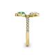 6 - Kevia Emerald and White Sapphire with Side Diamonds Bypass Ring 