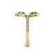 6 - Kevia Emerald and Smoky Quartz with Side Diamonds Bypass Ring 