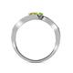 5 - Eleni Yellow Sapphire and Peridot with Side Diamonds Bypass Ring 