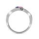 5 - Eleni Blue and Pink Sapphire with Side Diamonds Bypass Ring 