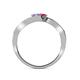 5 - Eleni Tanzanite and Rhodolite Garnet with Side Diamonds Bypass Ring 