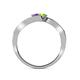 5 - Eleni Amethyst and Peridot with Side Diamonds Bypass Ring 