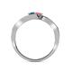 5 - Eleni Blue Diamond and Pink Tourmaline with Side Diamonds Bypass Ring 