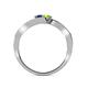 5 - Eleni Blue Sapphire and Peridot with Side Diamonds Bypass Ring 