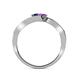 5 - Eleni Blue Sapphire and Amethyst with Side Diamonds Bypass Ring 