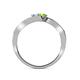 5 - Eleni Aquamarine and Peridot with Side Diamonds Bypass Ring 