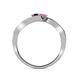 5 - Eleni Black Diamond and Pink Tourmaline with Side Diamonds Bypass Ring 