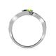5 - Eleni Black Diamond and Peridot with Side Diamonds Bypass Ring 