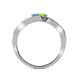 5 - Eleni London Blue Topaz and Peridot with Side Diamonds Bypass Ring 