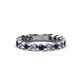 1 - Ashlyn 2.30 mm Blue Sapphire and Diamond 3/4 Eternity Band 