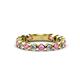 1 - Ashlyn 2.30 mm Pink Sapphire and Diamond 3/4 Eternity Band 