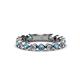 1 - Ashlyn 2.30 mm Blue Topaz and Diamond 3/4 Eternity Band 