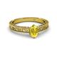2 - Florian Classic 7x5 mm Oval Cut Yellow Sapphire Solitaire Engagement Ring 