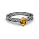 2 - Florian Classic 7x5 mm Oval Cut Citrine Solitaire Engagement Ring 