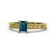 1 - Florian Classic 7x5 mm Emerald Shape London Blue Topaz Solitaire Engagement Ring 