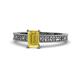1 - Florian Classic 7x5 mm Emerald Shape Yellow Sapphire Solitaire Engagement Ring 