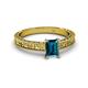 2 - Florian Classic 7x5 mm Emerald Shape London Blue Topaz Solitaire Engagement Ring 