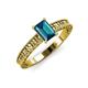 3 - Florian Classic 7x5 mm Emerald Shape London Blue Topaz Solitaire Engagement Ring 