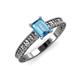 3 - Florian Classic 7x5 mm Emerald Shape Blue Topaz Solitaire Engagement Ring 