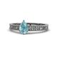 1 - Florian Classic 7x5 mm Pear Cut Aquamarine Solitaire Engagement Ring 