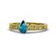 1 - Florian Classic 7x5 mm Pear Cut London Blue Topaz Solitaire Engagement Ring 