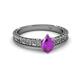 2 - Florian Classic 7x5 mm Pear Cut Amethyst Solitaire Engagement Ring 