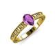 3 - Florian Classic 7x5 mm Pear Cut Amethyst Solitaire Engagement Ring 