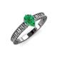 3 - Florian Classic 7x5 mm Pear Cut Emerald Solitaire Engagement Ring 