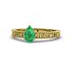 1 - Florian Classic 7x5 mm Pear Cut Emerald Solitaire Engagement Ring 