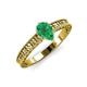 3 - Florian Classic 7x5 mm Pear Cut Emerald Solitaire Engagement Ring 