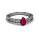 2 - Florian Classic 7x5 mm Pear Cut Ruby Solitaire Engagement Ring 