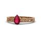 1 - Florian Classic 7x5 mm Pear Cut Ruby Solitaire Engagement Ring 