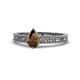 1 - Florian Classic 7x5 mm Pear Cut Smoky Quartz Solitaire Engagement Ring 