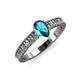 3 - Florian Classic 7x5 mm Pear Cut London Blue Topaz Solitaire Engagement Ring 
