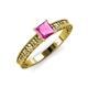 3 - Florian Classic 5.5 mm Princess Cut Lab Created Pink Sapphire Solitaire Engagement Ring 