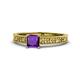 1 - Florian Classic 5.5 mm Princess Cut Amethyst Solitaire Engagement Ring 