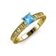 3 - Florian Classic 5.5 mm Princess Cut Blue Topaz Solitaire Engagement Ring 