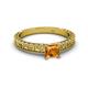 2 - Florian Classic 5.5 mm Princess Cut Citrine Solitaire Engagement Ring 