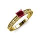 3 - Florian Classic 5.5 mm Princess Cut Rhodolite Garnet Solitaire Engagement Ring 