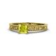 1 - Florian Classic 5.5 mm Princess Cut Yellow Diamond Solitaire Engagement Ring 