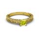 2 - Florian Classic 5.5 mm Princess Cut Yellow Diamond Solitaire Engagement Ring 