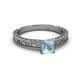 2 - Florian Classic 5.5 mm Princess Cut Aquamarine Solitaire Engagement Ring 