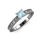 3 - Florian Classic 5.5 mm Princess Cut Aquamarine Solitaire Engagement Ring 