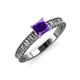 3 - Florian Classic 5.5 mm Princess Cut Amethyst Solitaire Engagement Ring 