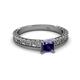 2 - Florian Classic 5.5 mm Princess Cut Iolite Solitaire Engagement Ring 