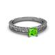 2 - Florian Classic 5.5 mm Princess Cut Peridot Solitaire Engagement Ring 