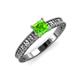 3 - Florian Classic 5.5 mm Princess Cut Peridot Solitaire Engagement Ring 