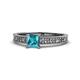 1 - Florian Classic 5.5 mm Princess Cut London Blue Topaz Solitaire Engagement Ring 