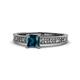 1 - Florian Classic 5.5 mm Princess Cut Blue Diamond Solitaire Engagement Ring 