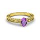 3 - Florie Classic 7x5 mm Oval Cut Amethyst Solitaire Engagement Ring 
